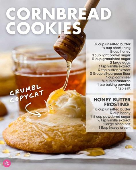 Tried and True Recipes Cornbread Cookie, Cornbread Cookies, Tried And True Recipes, Butter Extract, Honey Butter, Copycat Recipe, Tried And True, Copycat Recipes, Granulated Sugar