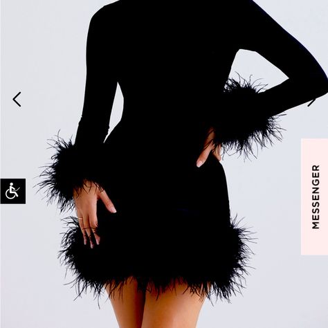 Bought An Xsmall And Needed A Small. Only Had 30 Days To Send Back And Missed The Time. Never Been Worn. Brand New. Still In A Nice Gift Box. On The Website For $269. Just Trying To Get As Much Money Back As Possible. [Price Firm] Bday Dresses Winter, Black Velvet Dress Short Formal, Feather Dress Short Black, Black Dress With Fur At The Bottom, Old Hollywood Glam Short Dresses, Old Hollywood Glamour Short Dress, Pretty Little Thing Birthday Dresses, Black Dress With Birthday Sash, Fur Neck Dress