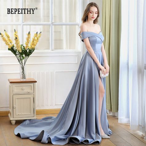 BEPEITHY 2023 New Off The Shoulder Dress Women Elegant Luxury Evening Dresses Robe De Bal Sexy High Long Tail Gown, Indian Western Dress, Long Tail Dress, Tail Gown, Dress Party Elegant, Off The Shoulder Evening Dress, Business Dress Women, Off Shoulder Evening Dress, Tail Dress