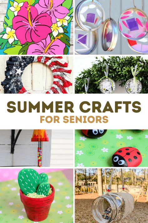 20 Fun And Easy Summer Crafts For Seniors To Boost Creativity Summer Crafts For Seniors Assisted Living, Art Crafts For Seniors, Fun Crafts To Do For Adults, Crafts To Do With Nursing Home Residents, Arts And Crafts For Nursing Home Residents, Fun Activities For Memory Care, Activities To Do With Nursing Home Residents, Seniors Arts And Crafts, Memory Care Crafts Art Projects