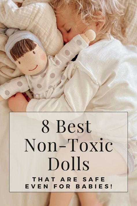 Check out eco-friendly, organic dolls here that are chemical-free and safe for your baby. They can be the perfect gift for Christmas, for their birthday or for any special occasion! Non Toxic Toys, Non Toxic Nursery, Toxic Childhood, Eco Friendly Baby Products, Nontoxic Baby Products, Baby Dolls For Toddlers, Sustainable Homestead, Best Baby Toys, Baby Niece