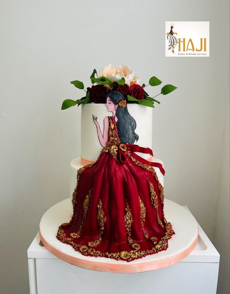 Bride To Be Cake Indian, Bride To Be Cakes Ideas, Saree Cake, Happy Birthday Love Cake, Birthday Cake For Women Simple, Indian Cake, Bridal Cake, Happy Anniversary Cakes, Silhouette Cake Topper