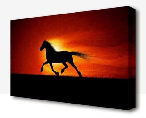 Horse Sunset, Horse Canvas Painting, Art Painting Tools, Running Horse, Shadow Art, Canvas Painting Diy, Tableau Art, Small Canvas Art, Mini Canvas Art