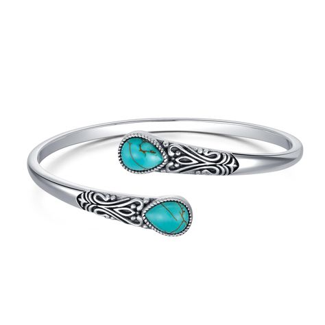 PRICES MAY VARY. 💙【Design Inspiration】Our Turquoise Bracelet is a magnificent piece that embodies the spirit of Bohemian and Navajo style. With an adjustable opening, this bracelet offers a customizable fit that ensures comfort and versatility for all. 💙【High Quality Material】The bracelet is made of 925 sterling silver, resistant to wear and tear, anti-allergic, nickel-free, lead-free, cadmium-free, allergy-free elements. Genuine turquoise relaxes the spirit, reduces stress, confidence and bal Turquoise Bangle, Navajo Style, Cleaning Silver Jewelry, Open Bangle, Natural Stone Jewelry, Jewelry Outfit, Genuine Turquoise, Allergy Free, Bracelet For Women