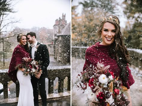 Glam and Gilded: Luxe Christmas Wedding Inspiration in a Historic Castle | Green Wedding Shoes Christmas Castle Wedding, Christmas Wedding Shoes, Christmas Wedding Groom, Christmas Wedding Dress, December Bride, December Wedding Dresses, Luxe Christmas, Christmas Wedding Dresses, Winter Wedding Shoes