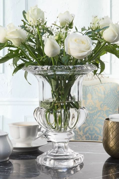 Apothecary Jars Decor, White Flower Arrangements, Glamour Decor, Large Flower Arrangements, Artificial Floral Arrangements, Home Floral Arrangements, More Is More, Dining Table Centerpiece, Beautiful Flower Arrangements