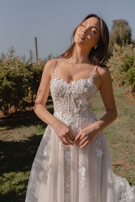 Sarie - Madi Lane Bridal Madi Lane Bridal, Madi Lane, Wedding Dresses Whimsical, Bella Bridal, Backless Bridal Gowns, Paper Rings, Bridal Clothing, Sparkly Wedding Dress, Pretty Wedding Dresses