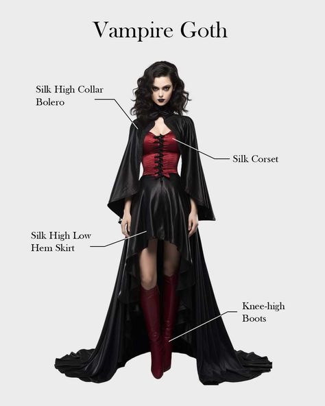 Dark Vampire Aesthetic Outfit, Steampunk Vampire Costume, Lady Vampire Costume, Vamp Halloween Costume, Vampire Ideas Outfits, Gothic Ideas Outfit, Simple Vampire Costume Women, Medieval Vampire Costume, Vampire Female Outfit