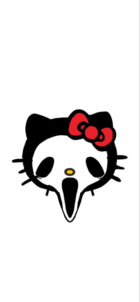 Hello Kitty Wallpaper Iphone Halloween, Scream Hello Kitty Pfp, Halloween Pfp Skeleton, Hello Kitty X Ghostface, Scary Hello Kitty Wallpaper, Hello Kitty With Mouth, Freddy Krueger Hello Kitty, I Love Odetari Round Pfp, Hello Kitty X Anime