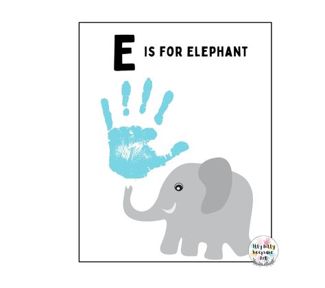 This is a Personalized Alphabet Letter E Handprint Printable PDF File Template that can be used for a seasonal/holiday craft for parents, teachers, grandparent Elephant Handprint Craft, Letter E Handprint, Elephant Handprint, Handprint Template, Letter E Craft, E Is For Elephant, Handprint Printable, Craft Preschool, Teacher Art