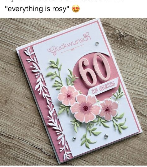 60th Cards For Ladies, Stampin Up 60th Birthday Cards For Ladies, 60 Birthday Cards Handmade, 60th Birthday Cards For Ladies Handmade, 60th Birthday Card Ideas, 60th Birthday Cards For Ladies, 50th Birthday Cards For Women, 65th Birthday Cards, 60th Birthday Card