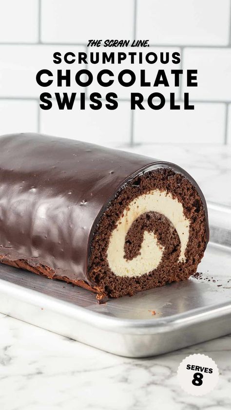 Chocolate Swiss Roll Cake Chocolate Cake Roll, Dessert Person, Swiss Roll Cakes, Jelly Roll Cake, Chocolate Swiss Roll, Chocolate Roll Cake, Swiss Rolls, Roll Cakes, Swiss Roll Cake