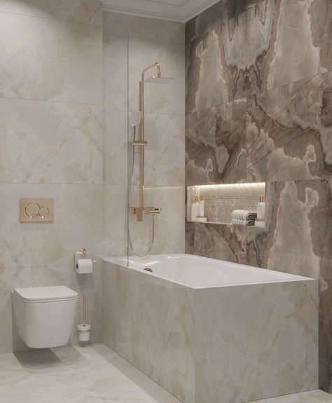 Dont want shower and tub together Toulet roll built into wall along with toilet brush cleaner Toilet Design With Bath Tub, Bathroom Ideas Built In Bath, Toilet Cleaner Design, Shower And Tub Together, Built In Toilet, Bathroom Tub Ideas, Built In Tub, Bath Tub Ideas, Latest Bathroom Tiles Design