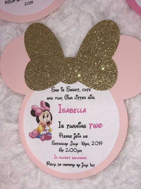 Minnie Mouse Birthday Invitation Head Shape Pink Minnie DAF Baby Shower Minnie Mouse Bebe, Minnie Mouse First Birthday Party Ideas, Minnie Mouse Birthday Party Ideas 1st, Minnie Mouse Baby Shower Ideas, Baby Minnie Mouse 1st Birthday, Baby Shower Minnie Mouse, Γενέθλια Mickey Mouse, Minnie Mouse Birthday Theme, Minnie Mouse Birthday Party Ideas