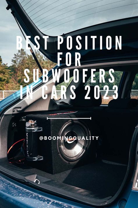 Subwoofer installed in trunk of a car Custom Subwoofer Enclosure, Best Subwoofer, Cars 2023, Custom Car Audio, Audio Ideas, Feel The Music, Subwoofer Box Design, Car Audio Subwoofers, Types Of Sound