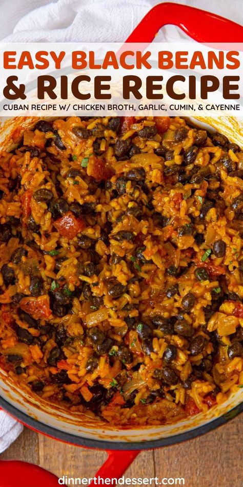 Black Beans With Bell Peppers And Rice, Black Beans Tomatoes And Rice, Rice With Corn And Black Beans, Spicy Beans And Rice, White Rice With Black Beans, Black Bean Dinner Ideas, Instapot Beans And Rice Recipes, How To Make Black Beans From A Can, Steak Rice And Beans