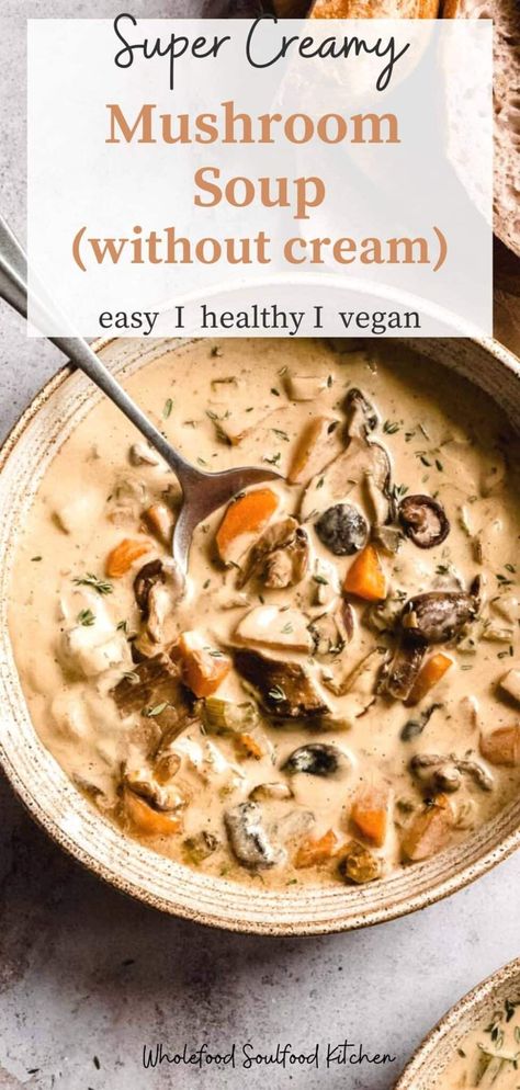 Low Fat Mushroom Soup, Mushroom Soup No Cream, Low Fat Soup Recipes, Mushroom Soup Gluten Free, Mushroom Rice Soup, Mushroom Soup Without Cream, Healthy Mushroom Soup, Soup Without Cream, Lentil Soups