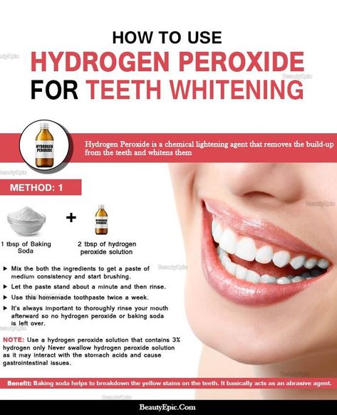 How to Use Hydrogen Peroxide Safely to Whiten Teeth Hydrogen Peroxide Teeth, Teeth Whitening Mouthwash, Hydrogen Peroxide Teeth Whitening, Coconut Oil Teeth Whitening, Natural Teeth Whitening Remedies, Peroxide Teeth Whitening, Teeth Whitening Methods, Hydrogen Peroxide Uses, Sensitive Teeth Remedy