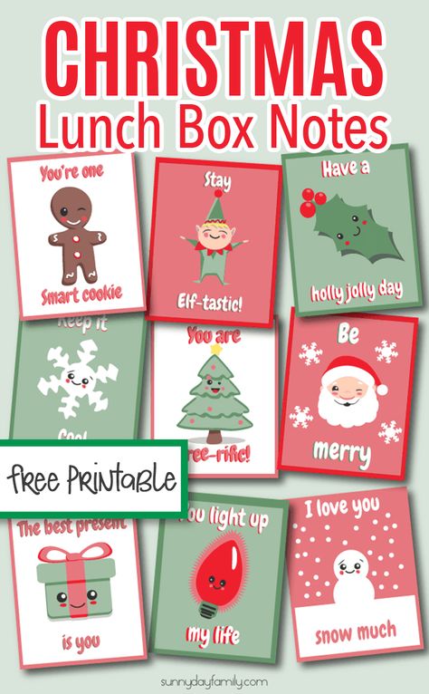 Free printable Christmas lunchbox notes your kids will love. These are too cute! They make a great printable gift tag too. #Christmasforkids #lunchboxnotes #Christmasprintables #Christmasgifttags Christmas Lunchbox Notes, Seo Learning, Lunch Box Notes For Kids, Kids Lunch Box Notes, Lunchbox Notes For Kids, Printable Lunch Box Notes, Lunchbox Jokes, Lunchbox Notes, Quotes Christmas