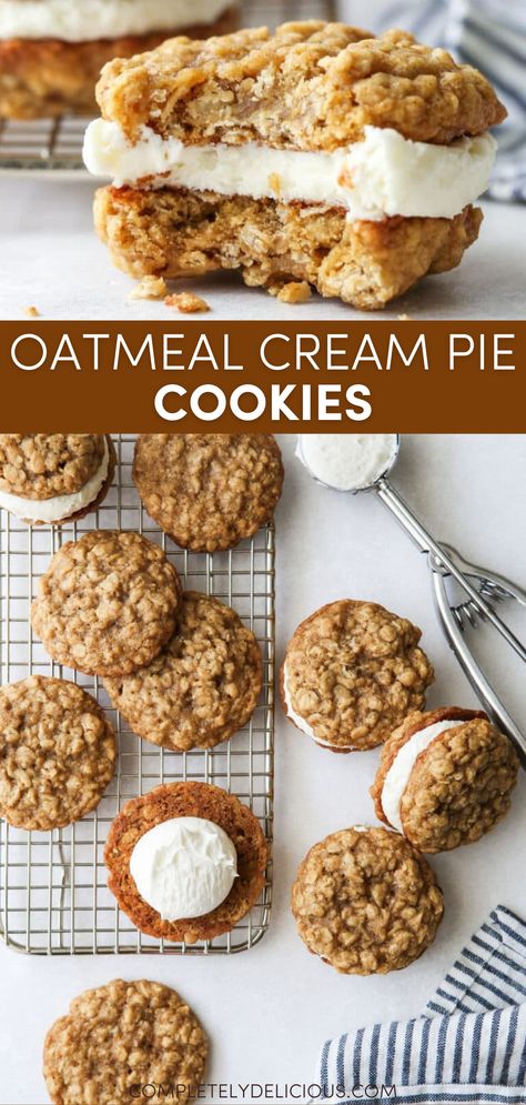 Oatmeal Cream Pies Pioneer Woman, Oatmeal Cookies Cream Pie, Oatmeal Cream Pie Overnight Oats, Oat Meal Cream Pies, Whoppie Pies Oatmeal, Easy Oatmeal Cream Pies, How To Make Oatmeal Cream Pies, Best Oatmeal Cream Pies, Oatmeal Raisin Cream Pies