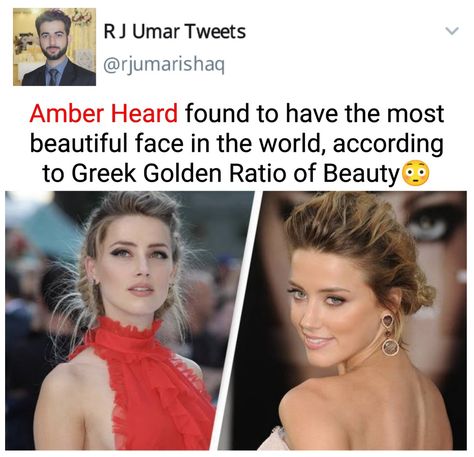 Amber Heard found to have the most beautiful face in the world, according to Greek Golden Ratio of Beauty Golden Ratio Face Women, Amber Heard Aesthetic, Amber Heard Face, Golden Ratio Face, Face Ratio, Over 40 Hairstyles, Beauty Face Women, Golden Ratio, Turkish Beauty