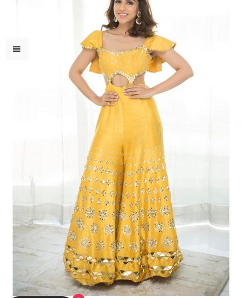 Papa Don't Preach, Haldi Outfits, Embellished Jumpsuit, Haldi Outfit, Function Dresses, Lehenga Pattern, Trendy Outfits Indian, Mehendi Outfits, Makeup Images