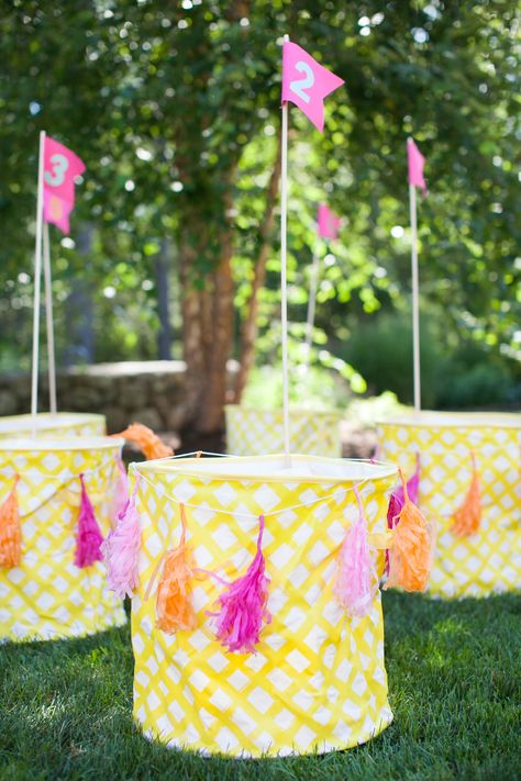 Bucket Golf Game Diy, Diy Frisbee, Planing Ideas, Diy Yard Games, Summer Kid, Festival Games, Indoor Party, Golf Diy, Style Me Pretty Living