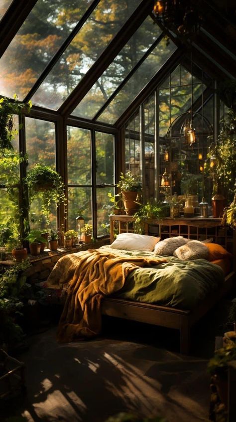 Terrarium Bedroom, Waterfall Bedroom, Notion Pics, Tropical Bedroom Decor, Forest Homes, Fantasy Bedroom, Cabin Inspiration, Tropical Bedrooms, Bedroom Renovation