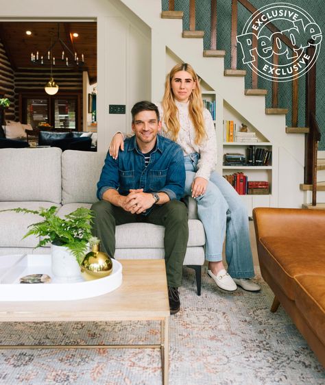 Zosia Mamet and Evan Jonigkeit's Log Cabin: Photos Shoshanna Shapiro, Cabin Photos, Zosia Mamet, Hague Blue, Photos People, Days Of Future Past, Hollywood Homes, Living Room Update, Room Update