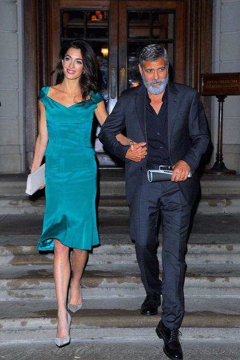 George and Amal Clooney's best couple looks | British GQ | British GQ George And Amal, Cool Tuxedos, Dark Dress, Classy Couple, Amal Clooney, White Gowns, George Clooney, Gowns Of Elegance, Old Hollywood Glamour