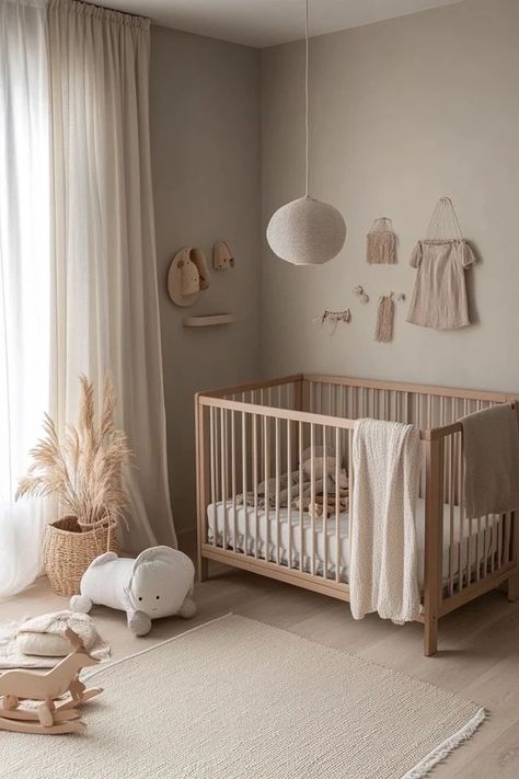 "Elevate your nursery with the simplicity and elegance of Scandinavian design! 🌿🍼 Perfect for creating a cozy, modern, and functional space for your baby. 🌟✨ #ScandiNursery #MinimalistDecor #BabyRoomIdeas" Norwegian Nursery, Nursery Japandi, Swedish Nursery, Nursery Natural Wood, Organic Modern Nursery, Scandinavian Baby Room, Minimalist Baby Room, Nursery Design Neutral, Modern Baby Room