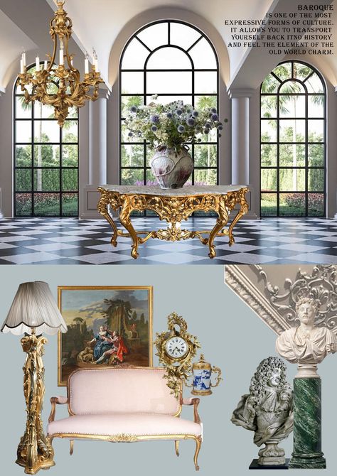 Baroque is one of the most expressive forms of culture. It allows you to transport yourself back into history and feel the element of the old world charm. Baroque Mood Board, Selfie Wall, Print Inspiration, Old World Charm, Old World, Mood Boards, Daily Life, The Old, Mood Board