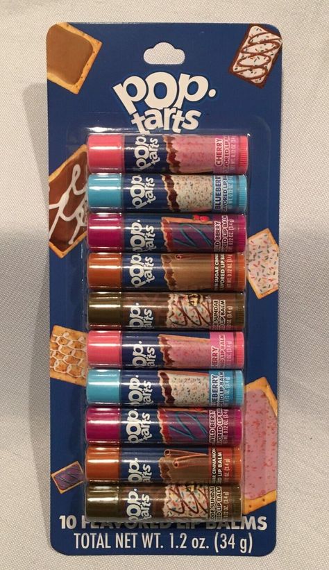 10-ct Kellogg’s Pop Tarts 10-pack Assorted Lip Balms Free Shipping Chap Sticks, Lip Balm Flavors, Kids Lip Balm, Pop Tart Flavors, Hot Fudge Sundae, Funny Lips, Fudge Sundae, Dave Bautista, Lip Balm Collection