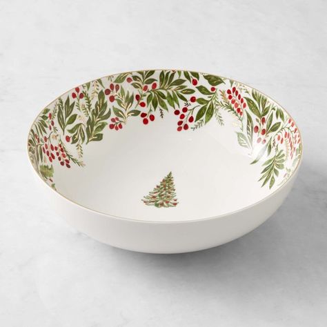 Tabletop Platters Salad & Serve Bowls All Christmas | Williams Sonoma Christmas Dinner Plates, Christmas Bowl, William Sonoma, Christmas Dinnerware, Paint Your Own Pottery, Christmas Plates, Pottery Barn Teen, Williams Sonoma, Pottery Painting