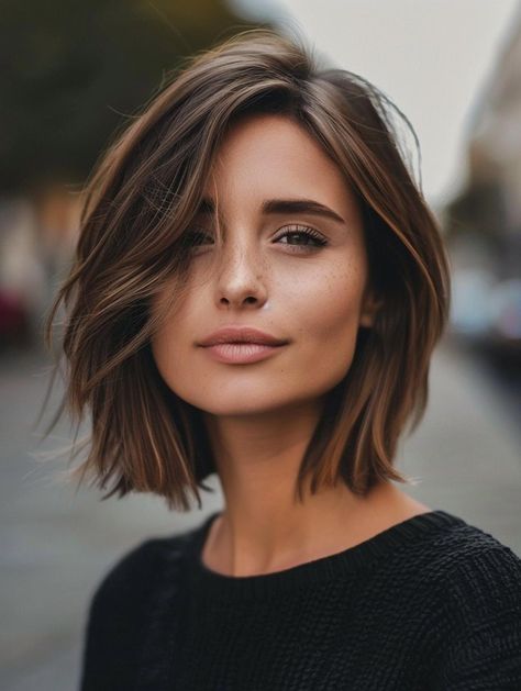 Trendy 2024 Short to Medium Haircuts for Women with Bangs and Layers Shirt Hair Cuts For Women 2024, Women's Short Hairstyle, Short Haïr Cut For Thin Hair, No Maintenance Haircut Women, Short Hair Cuts With Side Bangs, Fall Hair Trends 2024 Short, Short To Mid Length Haircuts For Women, 2024 Short Haircuts, Short Hair Fall 2024