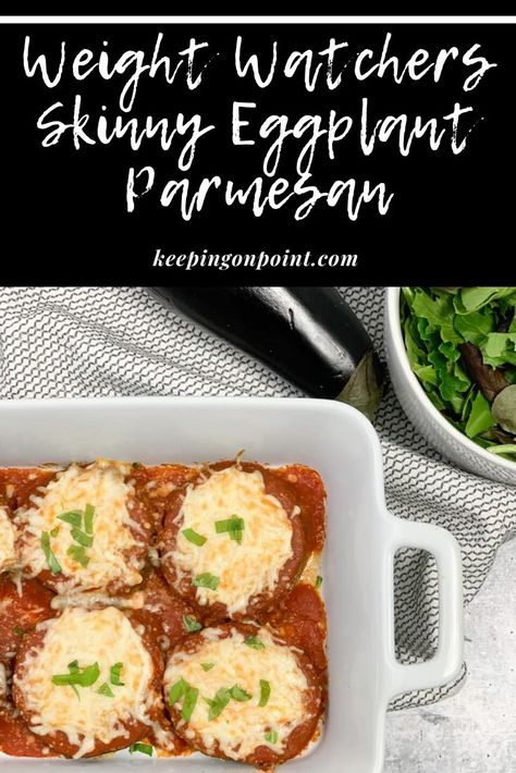 Weight Watchers Skinny Eggplant Parmesan - 2 points for blue and purple, 3 points for green Weight Watchers Vegetarian, Keeping On Point, Healthy Eggplant, Eggplant Parmesan Baked, Eggplant Recipes Parmesan, Weight Watchers Meal Plans, Baked Eggplant, Eggplant Parmesan, Eggplant Recipes