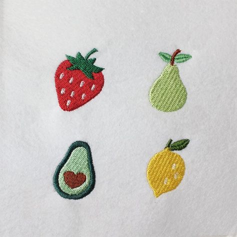 8 Sizesmini Fruitsstrawberrypearavocadolemonmachine - Etsy Free Embroidery Designs Downloads Pes, Pear Embroidery, Mini Embroidery Patterns, Avocado Embroidery, Embroidery Fruit, Lemon Embroidery, Fruit Embroidery, Strawberry Embroidery, Miniature Embroidery