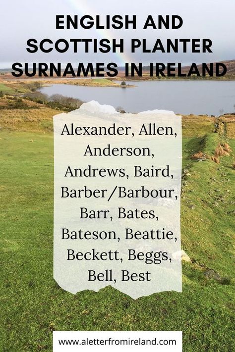 See a full list of English and Scottish Planter surnames in Ireland. Have you found your name on the list? *** #Irish #culture #heritage #ancestry #genealogy Genealogy Ireland, Genealogy Templates, Scottish Names, Irish Surnames, Irish Genealogy, English Surnames, Irish Ancestry, Genealogy Help, Family Tree Research