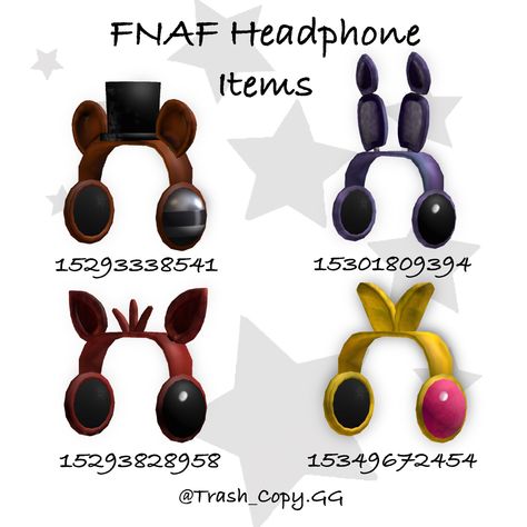 Fnaf Berry Avenue Codes, Fnaf Roblox Codes, Fnaf Roblox Avatar, Chipi Chipi Chapa Chapa, Fnaf Items, Outfit Codes For Brookhaven, Roblox Items, Fnaf Crafts, Brookhaven Codes