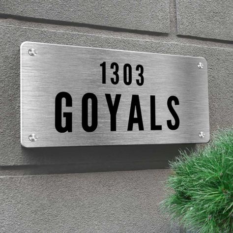 Metal name plate for home: Check out super-classy & trendy Steel name plates for home & office 😍Customized metal name plates with a minimalist look 🔥Shop now Steel Name Plates For Home, Metal Name Plates For Home, Name Plate For Home, Rahul Sharma, Office Name Plate, Wooden Name Plates, Engraved Name Plates, Office Flats, Name Plates For Home