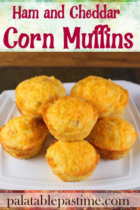 Ham And Cheese Cornbread Muffins, Cheese Corn Muffins, Buttermilk Corn Muffins, Cheddar Corn, Pear Muffins, Best Holiday Appetizers, Muffin Flavors, Cheese Corn, Baked Corn