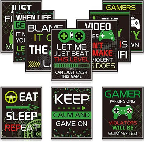 Kids Boy Bedroom, Video Game Party Decorations, Boy Bedroom Decor, Gamer Art, Video Game Poster, Gamer Decor, Party Wall Decorations, Clever Kids, Video Game Decor