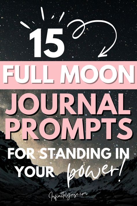 These full moon journal prompts are perfect for manifesting your desires with confidence. Use the full moon phase to stand in your power and create the life you desire. Journaling during the power of the full moon could be the 1st step to your success! Blue Moon Journal Prompts, Full Moon Journal Prompts, Moon Journal Prompts, Moon Journaling, Full Moon Phase, Manifest Fast, Full Moon Phases, Thunder Moon, Journal Prompts For Kids