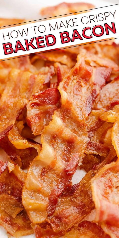 Oven Bacon Perfect, Bake Bacon In Oven, Baked Bacon In The Oven, Crispy Oven Bacon, Cooking Bacon In The Oven, Crispy Bacon In Oven, How To Bake Bacon, Bacon In Oven, Oven Bacon