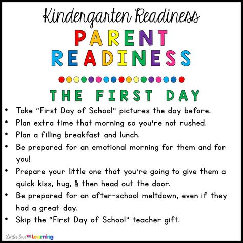 The Ultimate Kindergarten Readiness Guide for Parents: Curious what skills to focus on for kindergarten readiness with your preschool or pre-k child? Check out this kindergarten readiness blog series for parents! This series includes both academic (literacy, math) AND social-emotional skills your little one needs to work on before their first day of kindergarten. These skills are standards-based and will make the transition to kindergarten seamless for them AND for you! Click thru to read more! Preschool Parent Engagement Ideas, Tips For Kindergarten Parents, Kindergarten Parents First Day, Kindergarten Quotes For Parents, Kindergarten Quotes, Kindergarten Parent, Teacher Crafts, First Day Of School Pictures, When School Starts