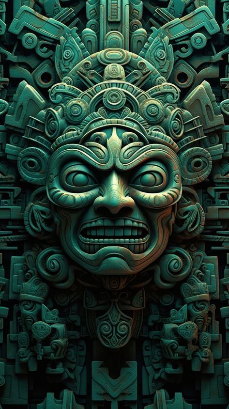 Aztec architecture totem representation. AI generated Image by rawpixel. | premium image by rawpixel.com / Joseph Aztec Totem, Aztec Aesthetic, Aztec Architecture, Aztec Gods, Aztec Temple, Aztec Artwork, Aztec Wallpaper, Collateral Beauty, Mayan Symbols