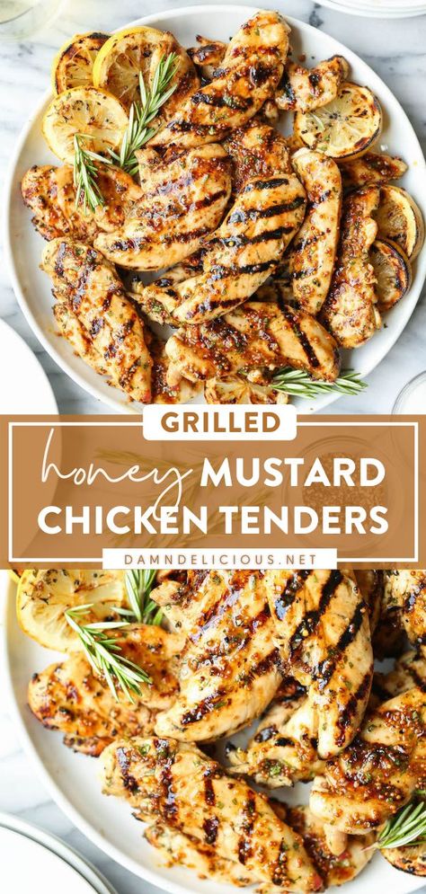 Best Ever Chicken, Resepi Ayam, Grilled Chicken Tenders, Grilled Dinner, Honey Mustard Chicken, Summer Grilling Recipes, Chicken Tender Recipes, Mustard Chicken, Summer Recipes Dinner