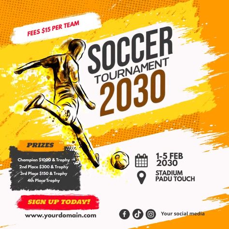 Soccer Tournament Poster, Soccer Instagram, Poster Bola, Tournament Poster, Soccer Posters, Contents Layout, Soccer Tournament, Birthday Cards For Brother