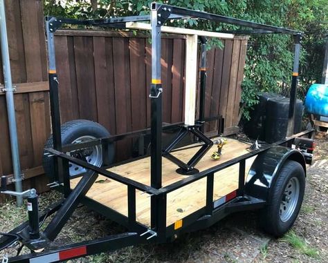 Jeep Camping Trailer, Utility Trailer Upgrades, Utility Trailer Camper, Camping Gear Trailer, Homemade Trailer, Camping Trailer Diy, Jeep Trailer, Diy Camper Trailer, Cargo Trailer Camper