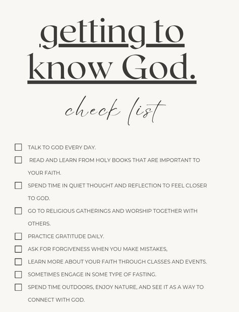 Bible checklist Ways To Grow Closer To God, How To Get Closer With God, How To Become Closer With God, How To Get Closer To God, Closer With God, Personal Relationship With God, Getting Closer To God, Grow Closer To God, Prayer Vision Board